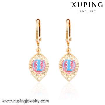 27230 xuping wholesale simple designed gold plated earrings